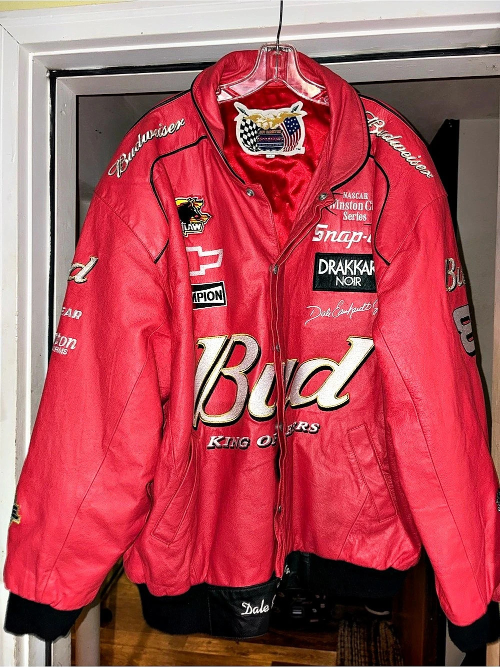 Dale Earnhardt Jr. NASCAR Budweiser Leather Racing Jacket 3XL